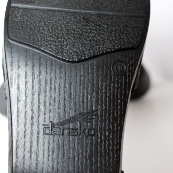 Dansko | Shoes | Dansko Sam Black Tooled Leather Ankle Strap Sandals Clog Shoes - Picture 10 of 11